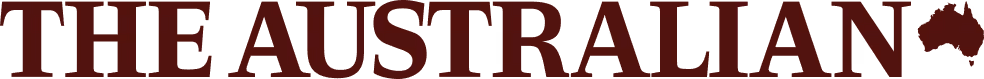 Logo of The Australian newspaper with text and an outline of Australia.