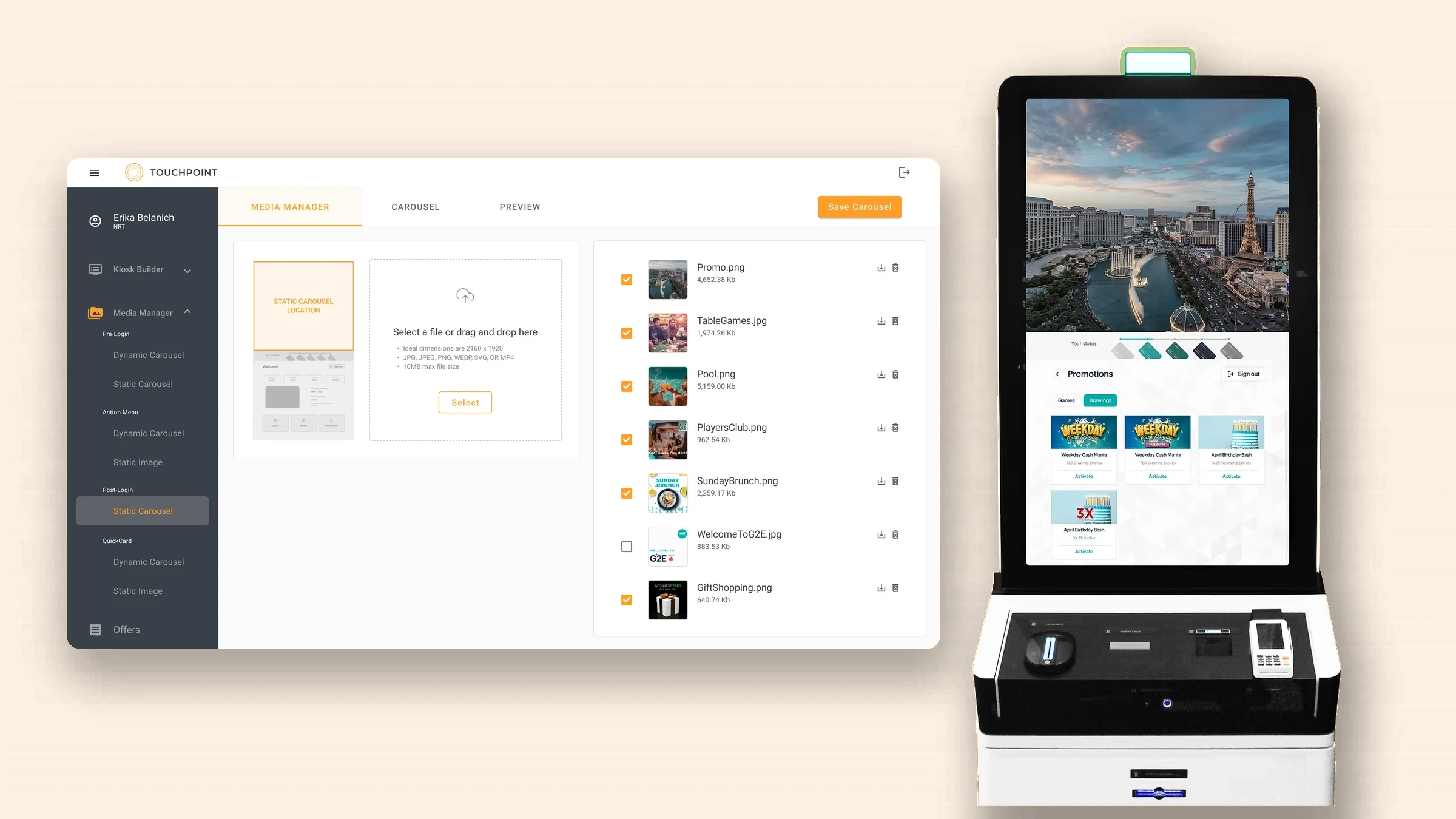 TouchPoint Kiosk Builder project preview