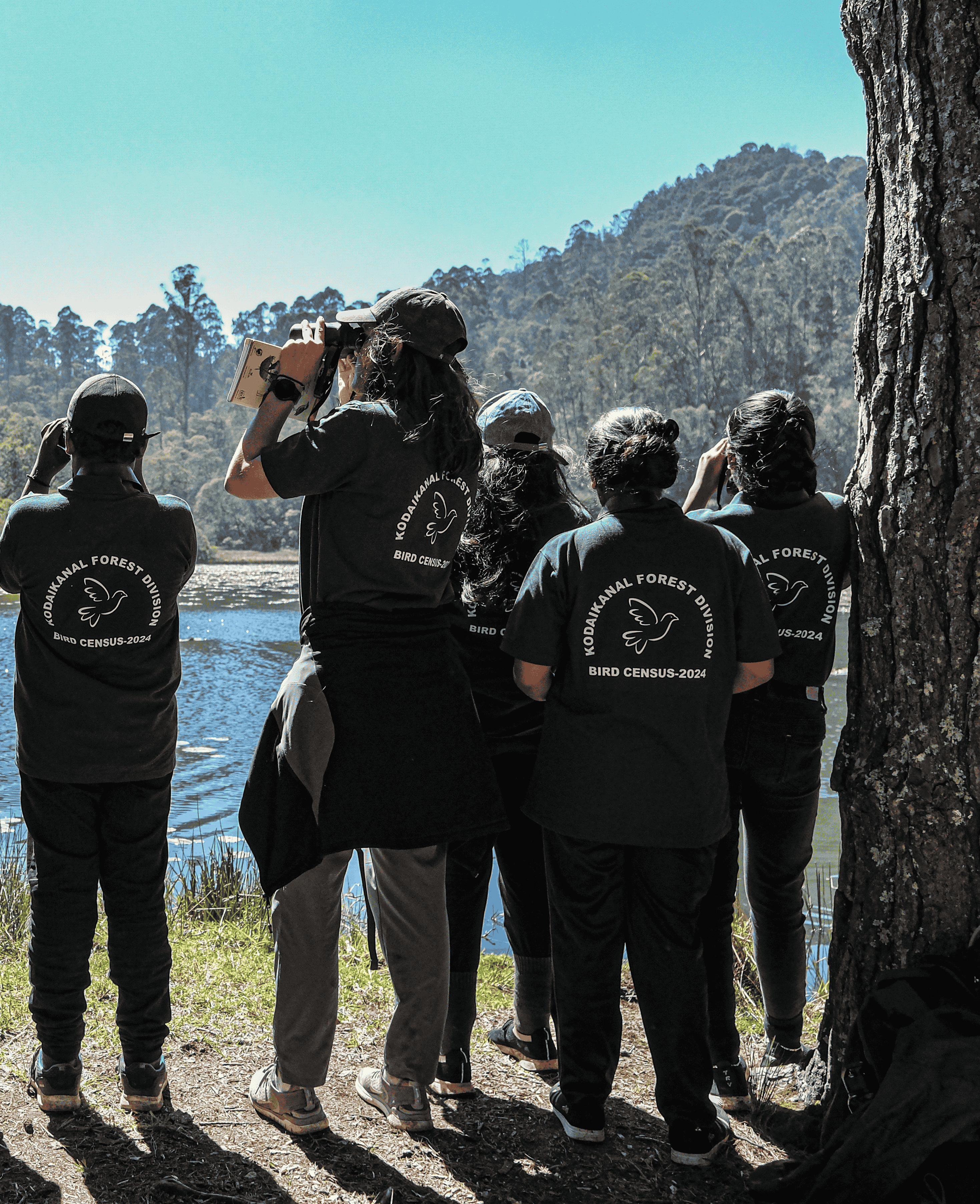 Junior Naturalists birdwatching in the Western Ghats.
