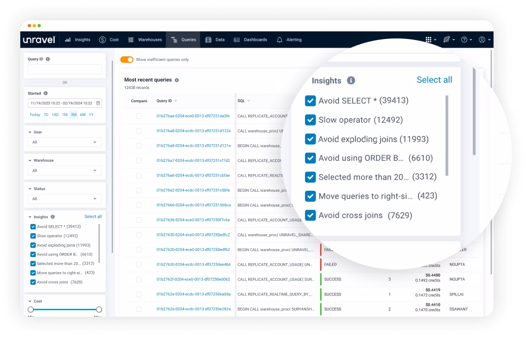 Unravel platform interface screenshot