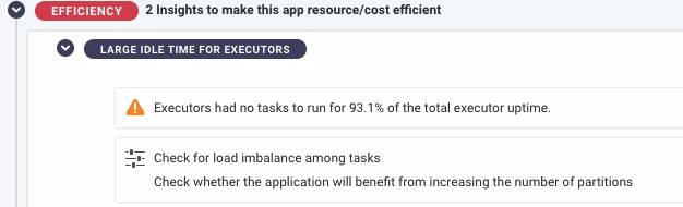 Executor Idle Time Recommendation
