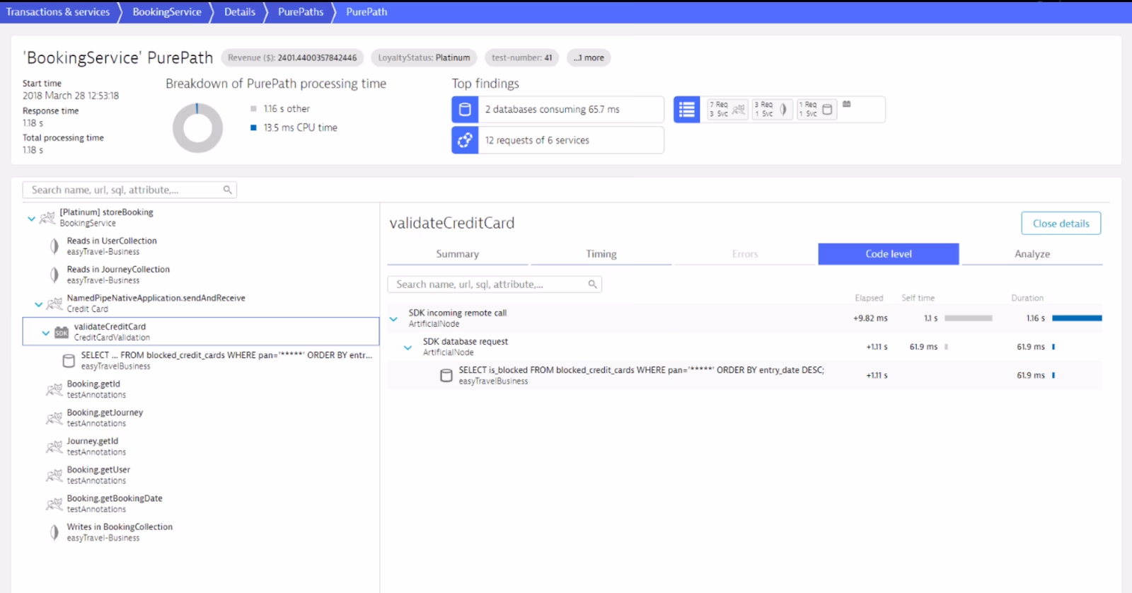 Dynatrace drill down