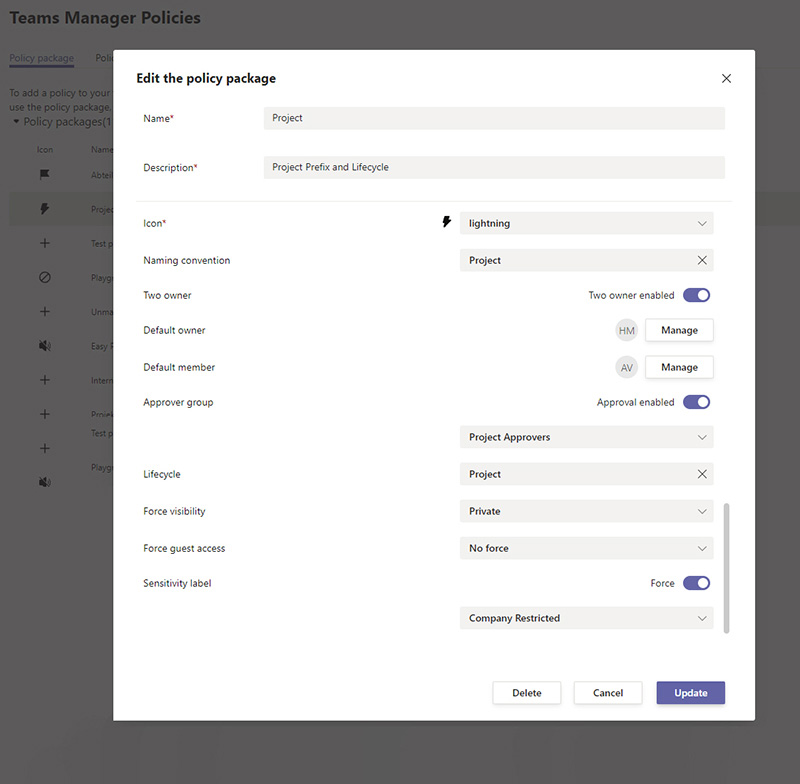 Microsoft Teams: Naming rules