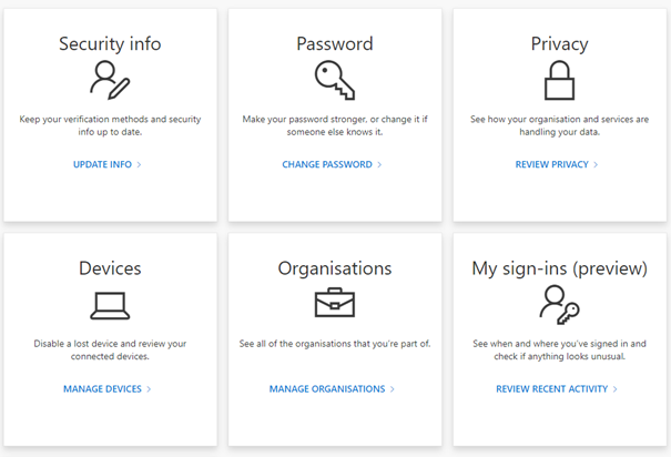 Manage organisations workaccount