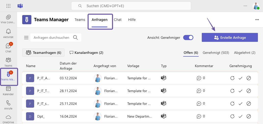 SharePoint Provisionierung mit Teams Manager