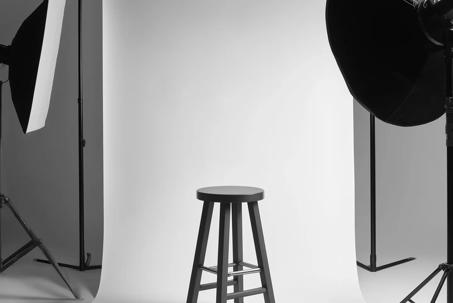 Modern chair placed in a minimalist studio interior