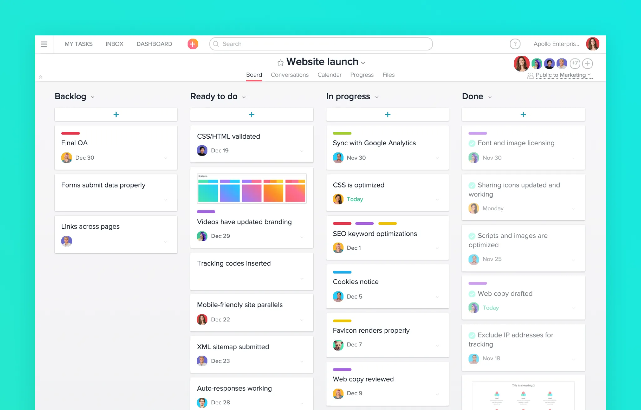Asana Dashboard