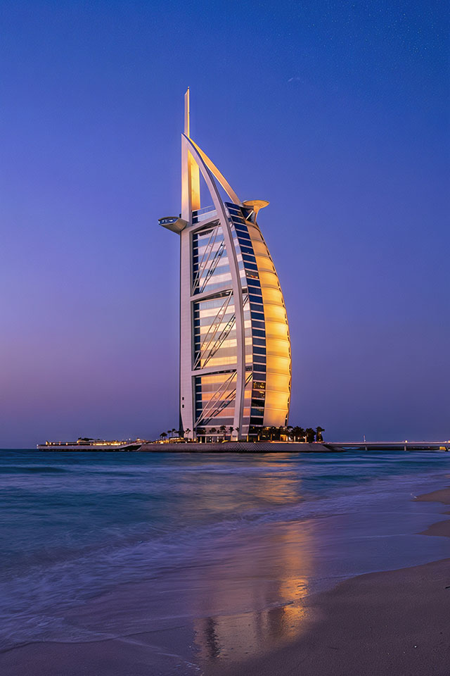 Burj Al Arab all'ora blu
