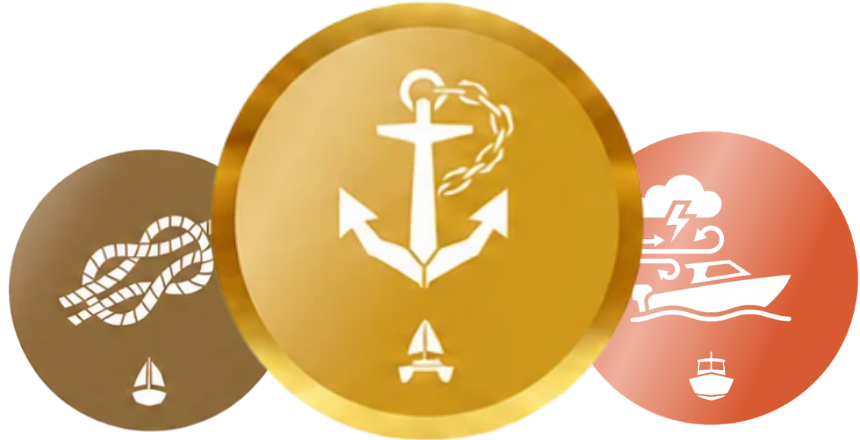 Exemples de badges à obtenir sur Ocean Skills