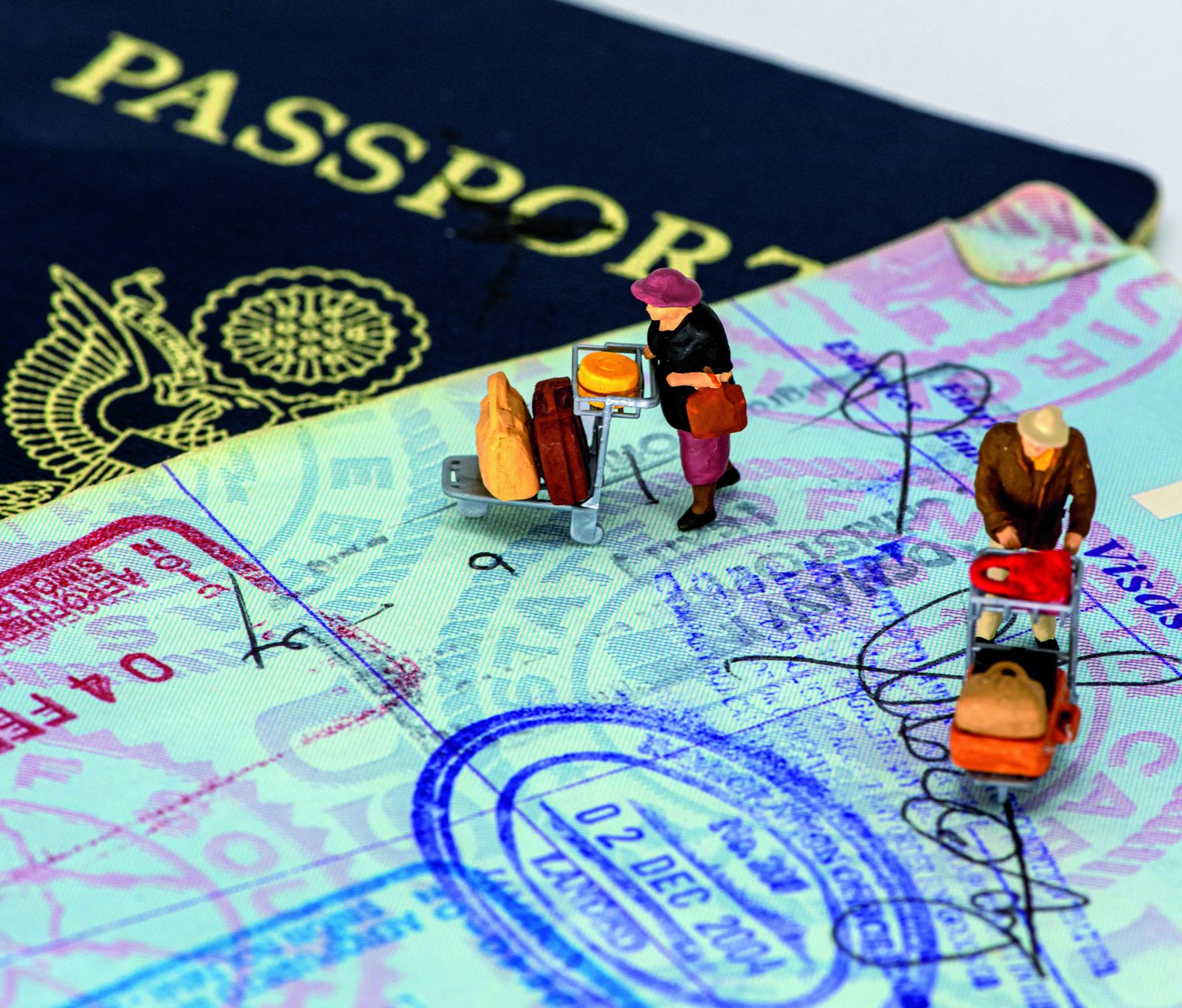 Immigration & Global Mobility - passport with entry stamps