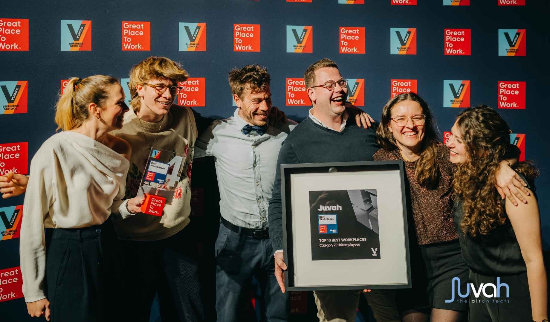 Juvah behaalt opnieuw een plaats in de top 10 van Best Workplaces België 
