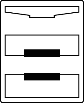 Schwarze Backofen-Silhouette mit vier Kochzonen und Bedienfeld oben.