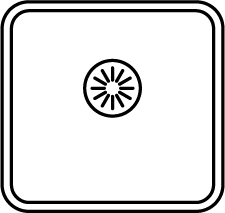 Schwarze Backofen-Silhouette mit vier Kochzonen und Bedienfeld oben.
