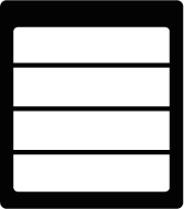 Schwarze Silhouette eines rechteckigen Einbaubackofens mit rundem Bedienelement.