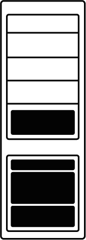 Schwarze Backofen-Silhouette mit vier Kochzonen und Bedienfeld oben.