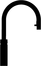 Schwarze Silhouette eines Backofens mit geöffneter Tür und Kochfläche oben.