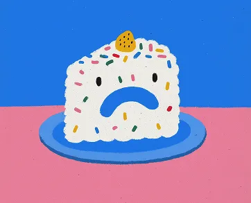 Cute cake illustration with pastel colors