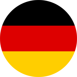 Halbkreis mit den Farben der deutschen Flagge: oben schwarz, in der Mitte rot und unten gold.