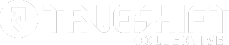 TrueShift Collective logo with stylized text and an arrow icon.