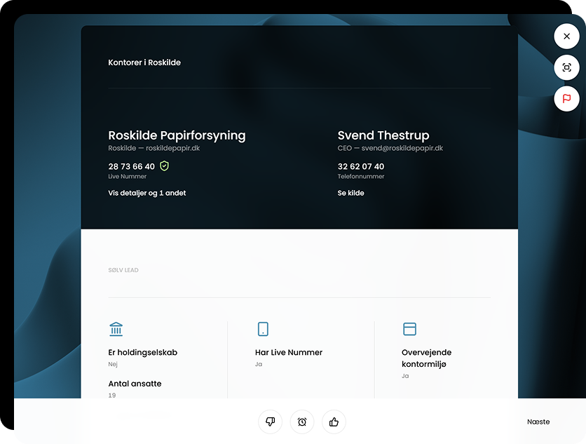 Lasso Sales leadprofil med direkte telefonnummer og kontaktinformation til beslutningstager