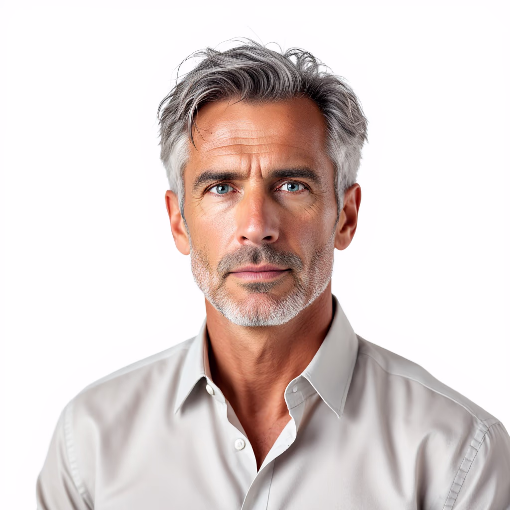 <subject>[headshot] image of customer (for a productivity tools business)</subject>