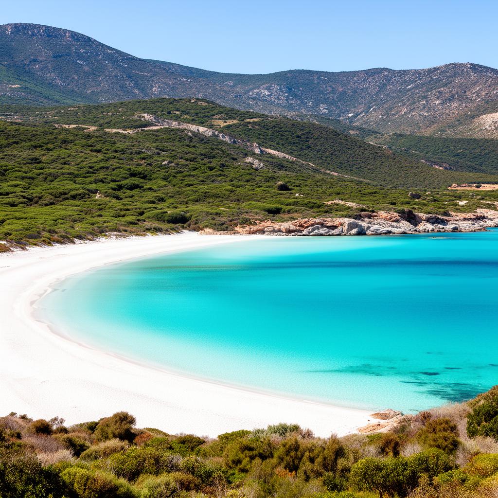 Tyrkysové pobrežie regiónu Sud Sardegna na Sardínii