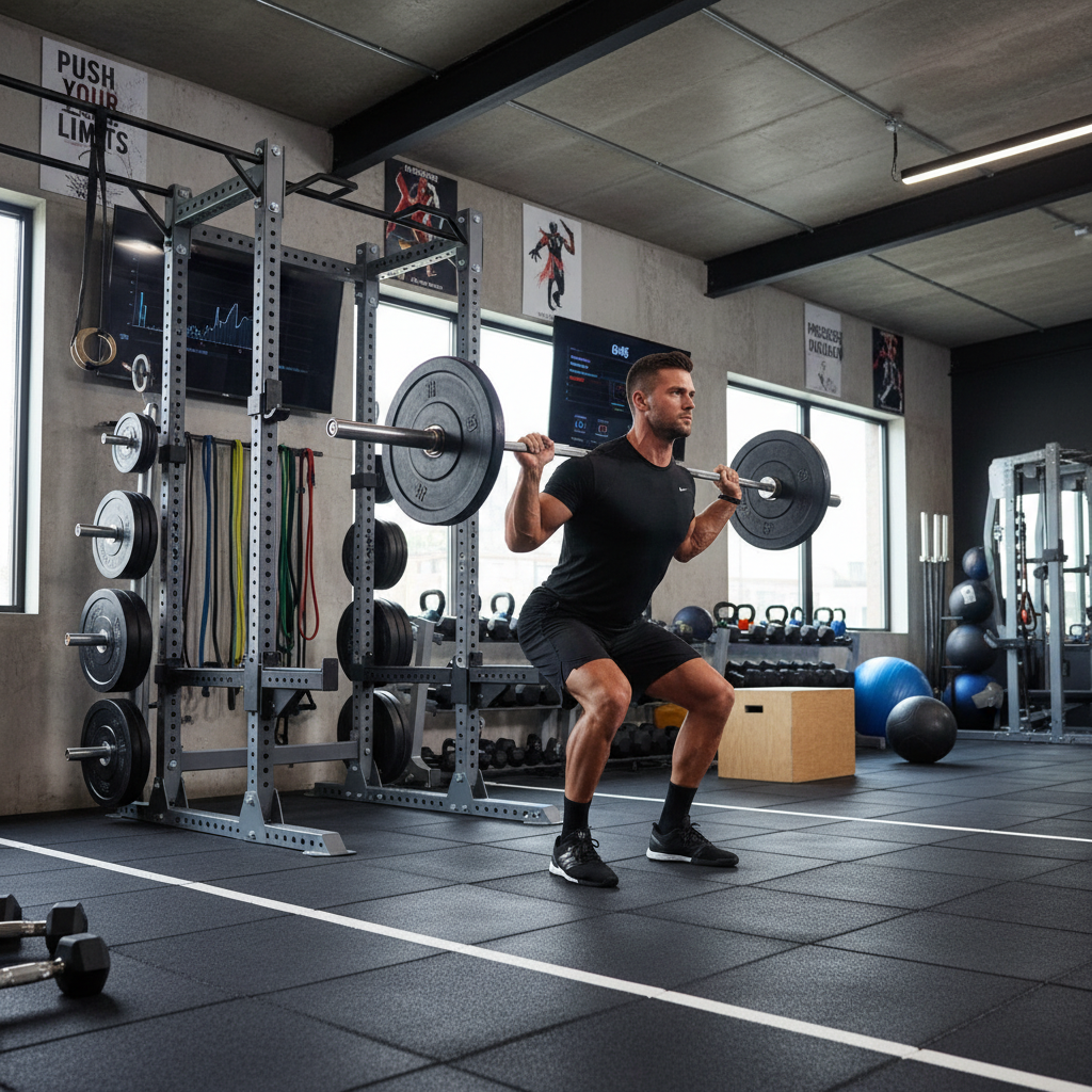 Athlete performing strength training at a performance training facility in Winston-Salem