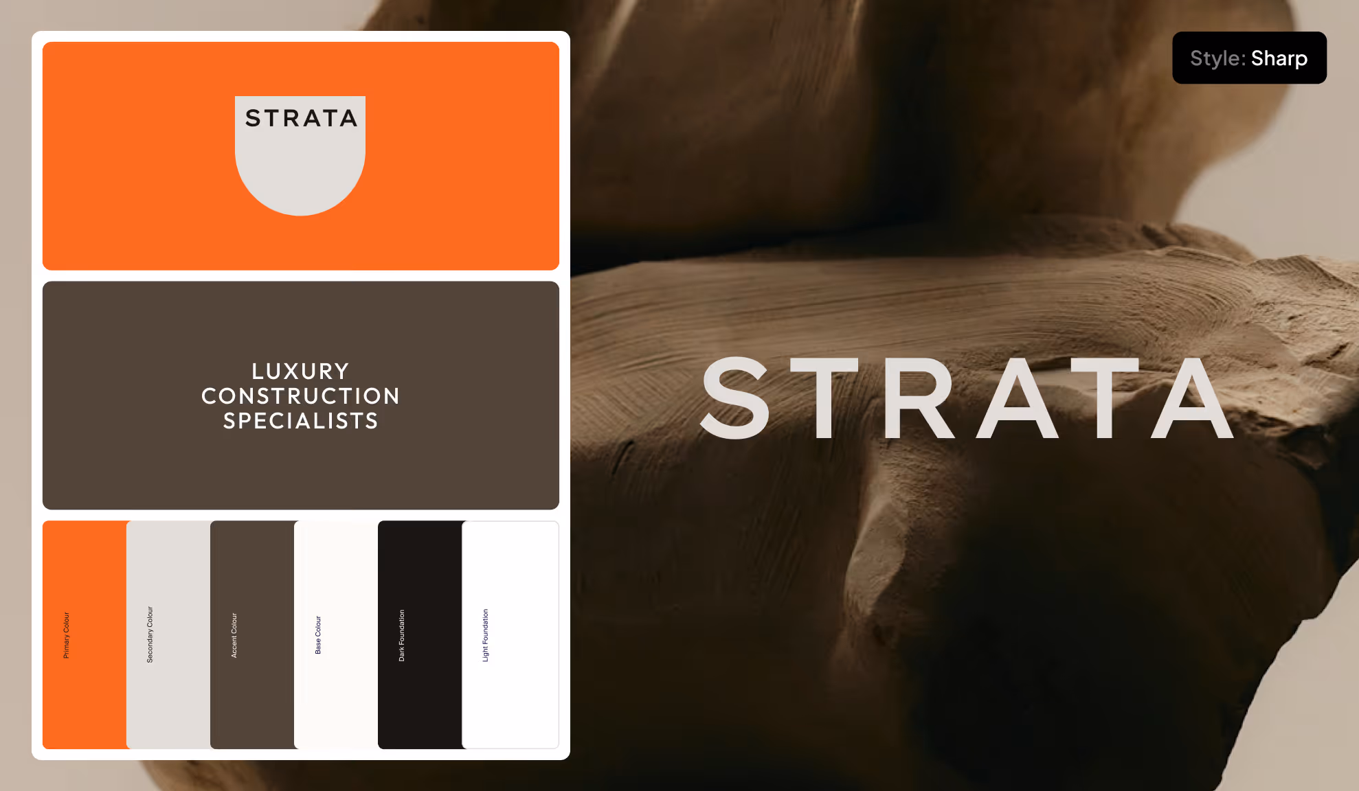 Sample brand identity created with Branana