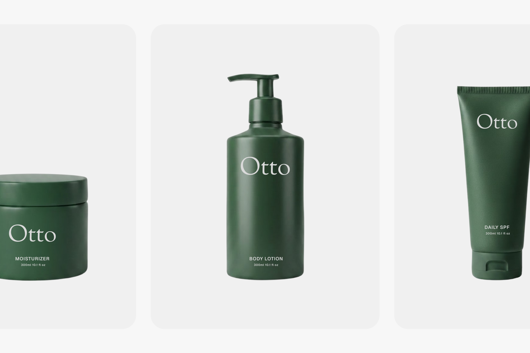 Otto branding applied to skincare packaging