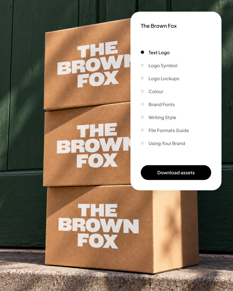 The Brown Fox brand assets organised for download