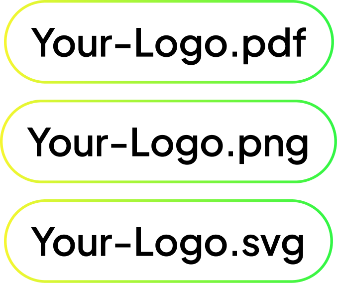Your logo supplied in PDF, PNG and SVG formats