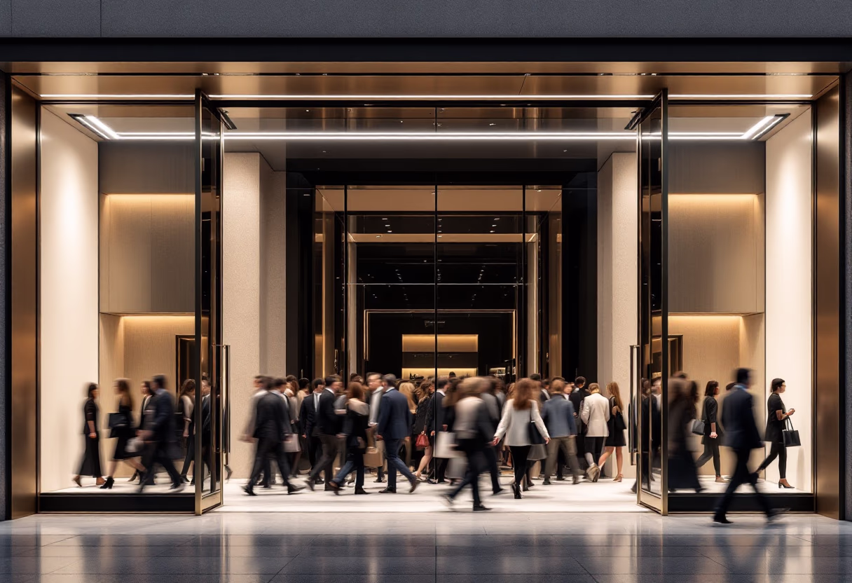 image of bustling department store entryway