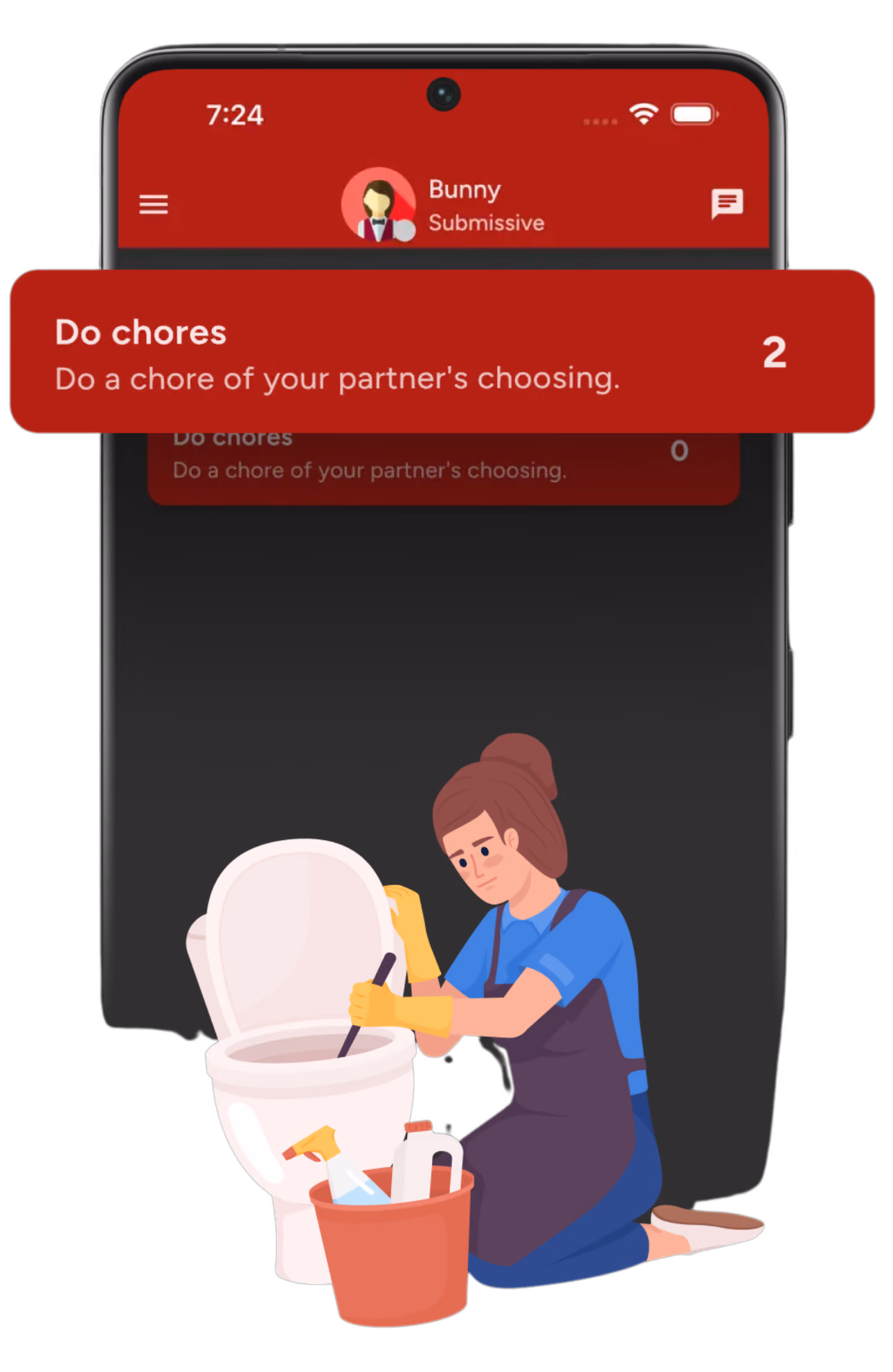 Point-based punishment system in the Obedience app