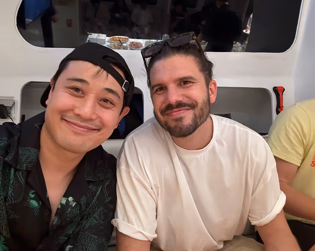 Two OCF Institute community members at an onchain finance networking event