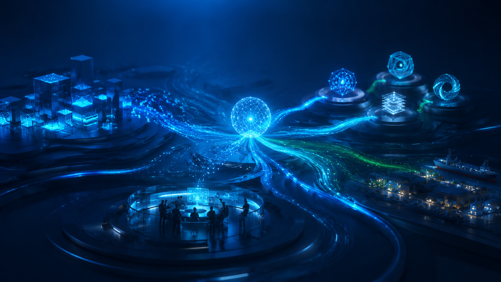 Customer team collaborating with AI agents