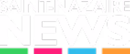 Text logo reading SAINT-NAZAIRE NEWS in bold uppercase letters with colored blocks beneath.