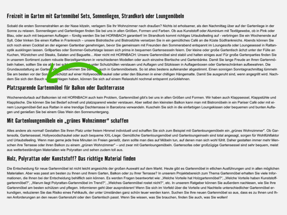 Kategorietext, der Probleme der Suchenden löst