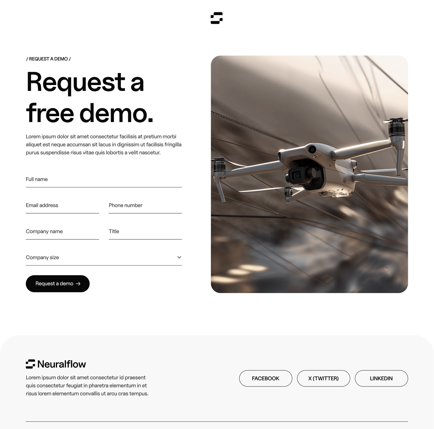 Neuralflow - Request A Demo Main Page - AI Solutions Webflow Template | BRIX Template