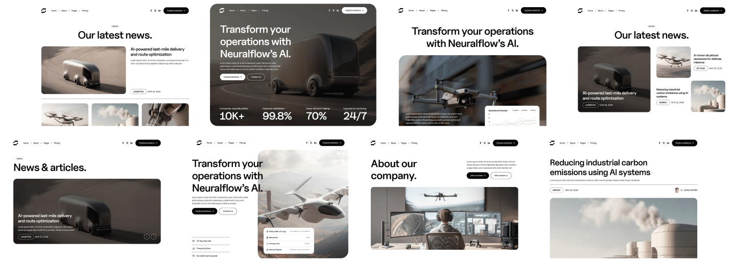 Neuralflow - Buy Now - AI Solutions Webflow Template | BRIX Template