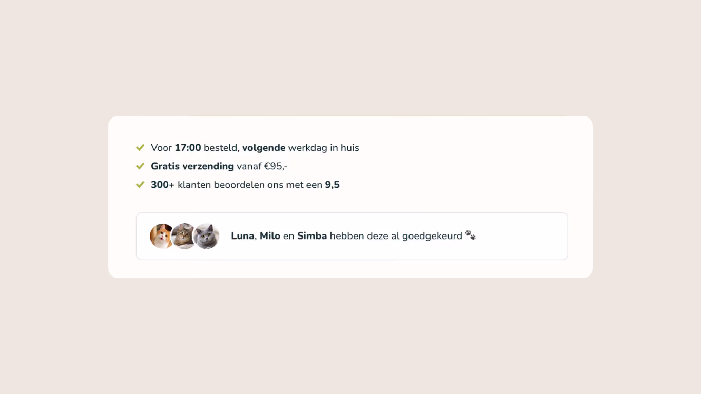 Bestel voor 17:00 voor levering volgende werkdag, gratis verzending vanaf €95, 300+ klanten beoordelen met 9,5.