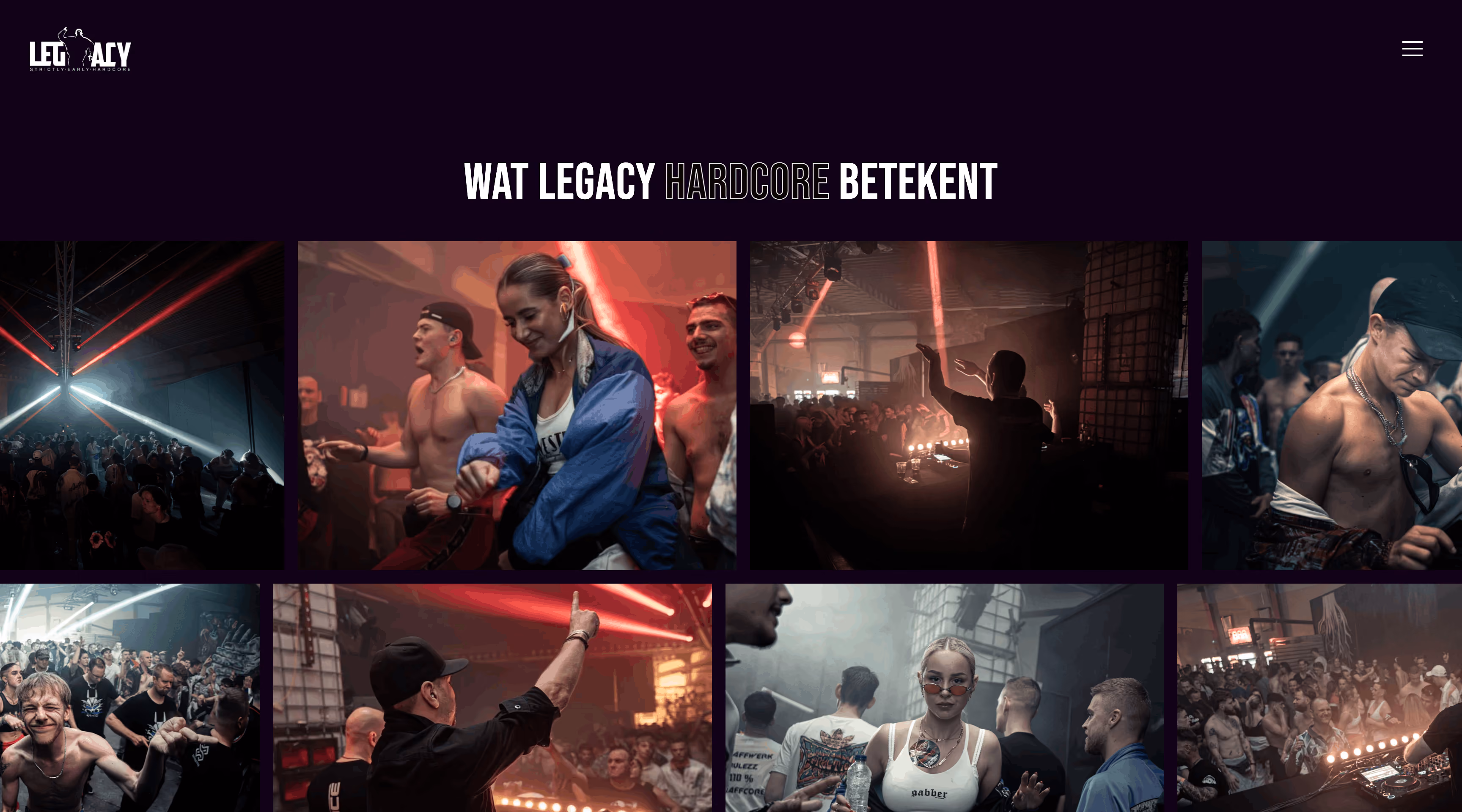 Mensen dansen en genieten van een hardcore muziekfeest met DJ en lichteffecten.