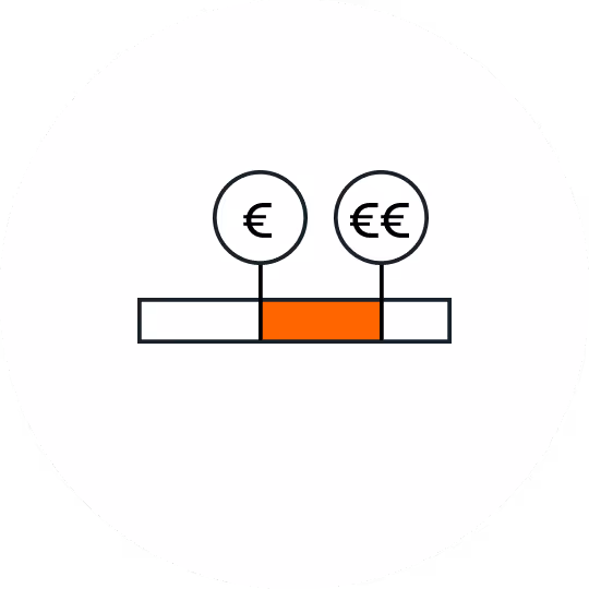 Grafisch pictogram dat prijsklassen aangeeft