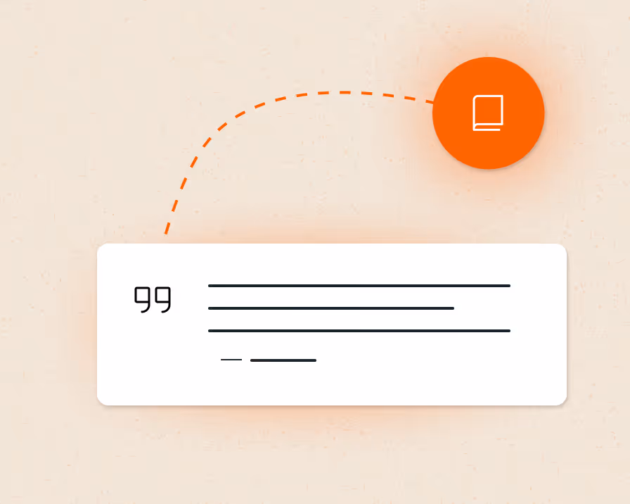 Grafische illustratie van een boek dat wordt geciteerd of waarnaar wordt verwezen door een AI-service