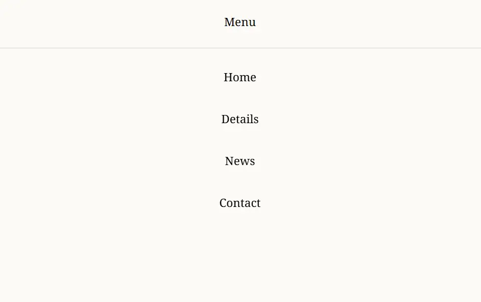 Mobile navigation menu with simplified layout and clear link hierarchy for smaller screens.