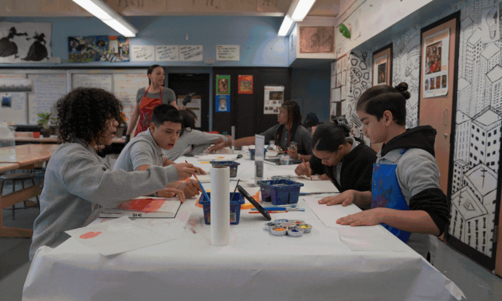 Students taking part in after-school clubs at M.S. 662