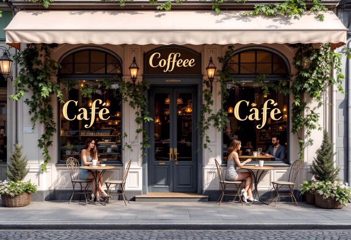 image of cafe exterior (for a coffee shop & cafe)