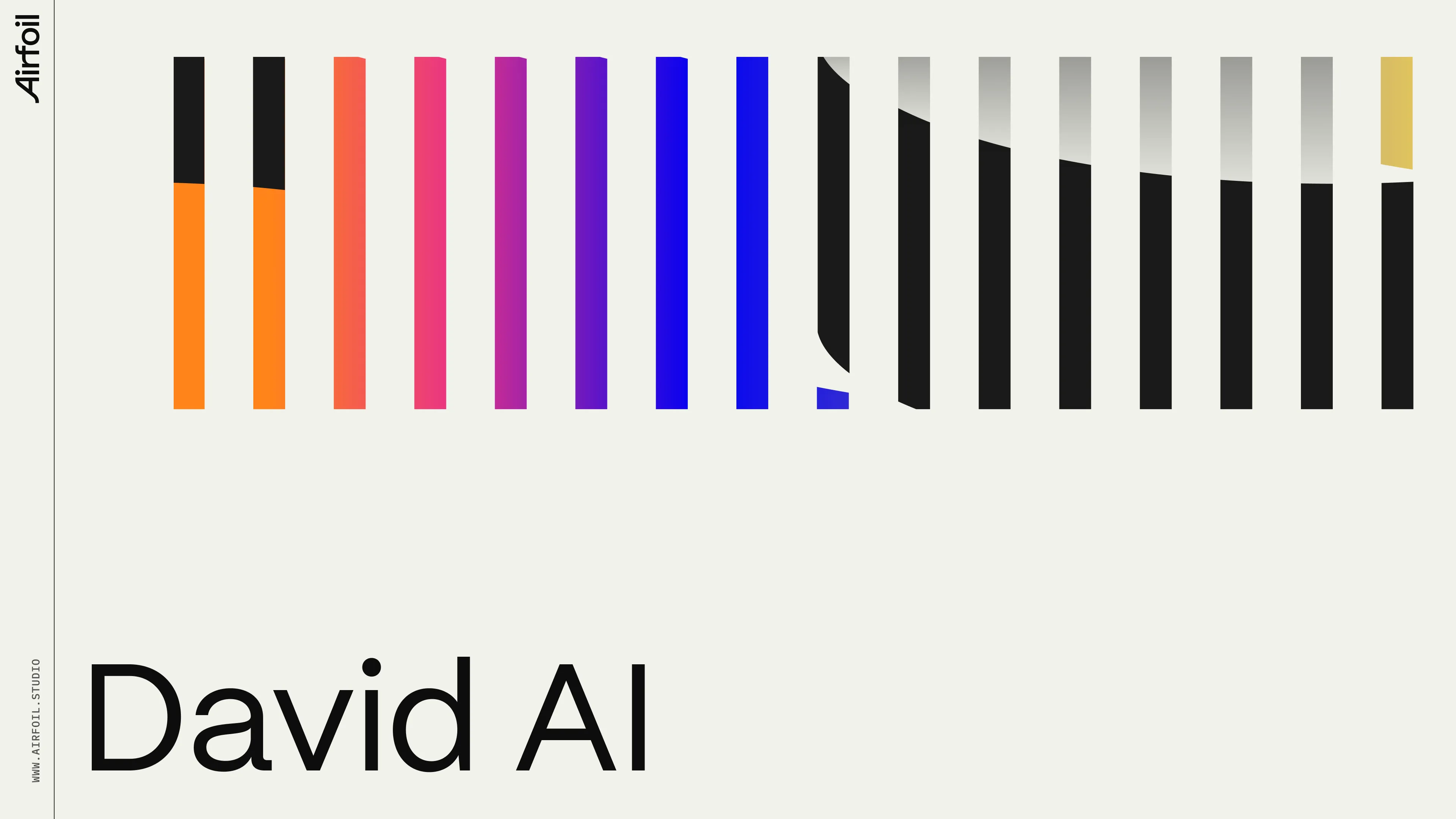David AI title slide with brand mark and dark background.