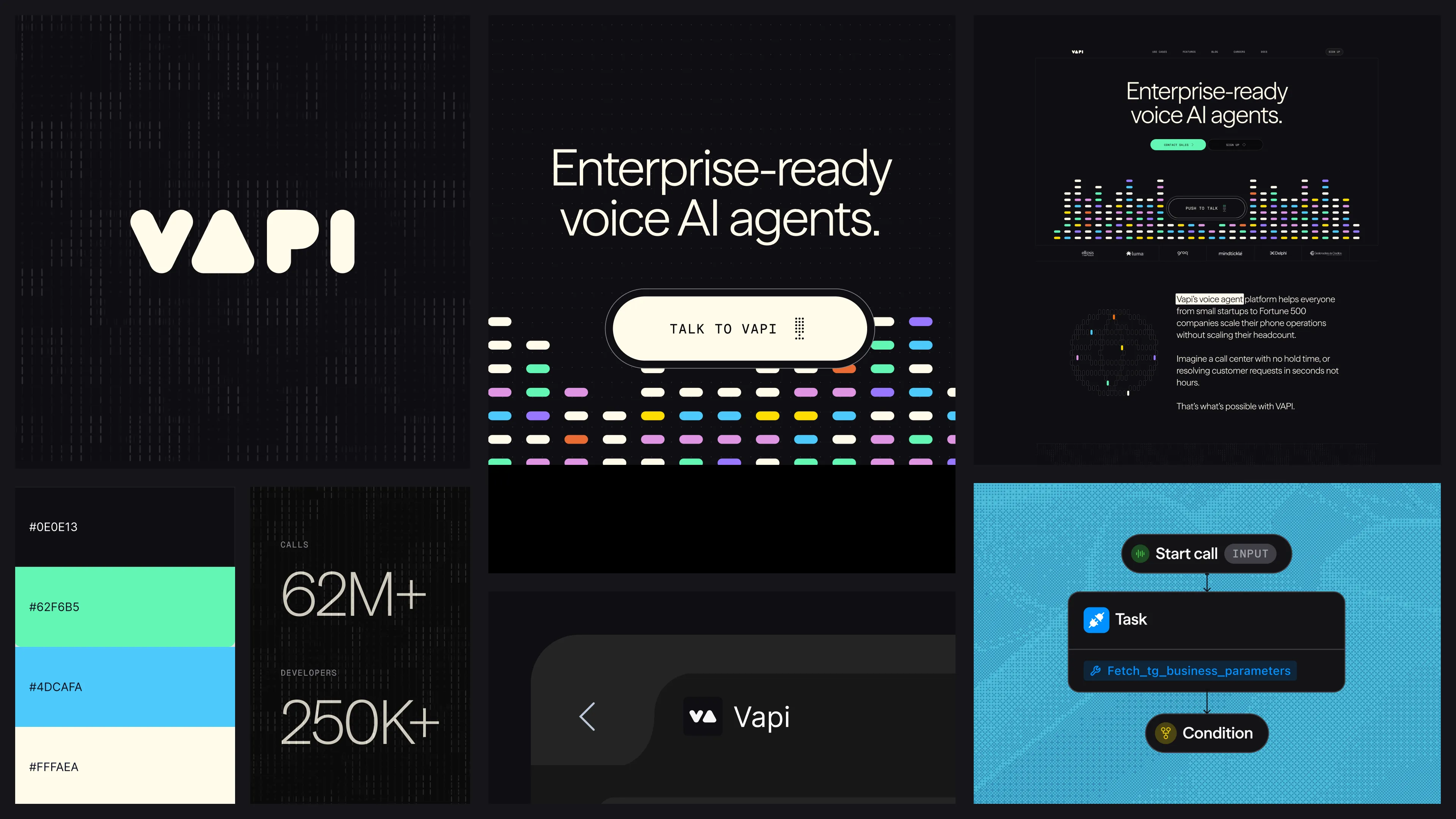 Vapi hero slide promoting enterprise-ready voice AI agents.