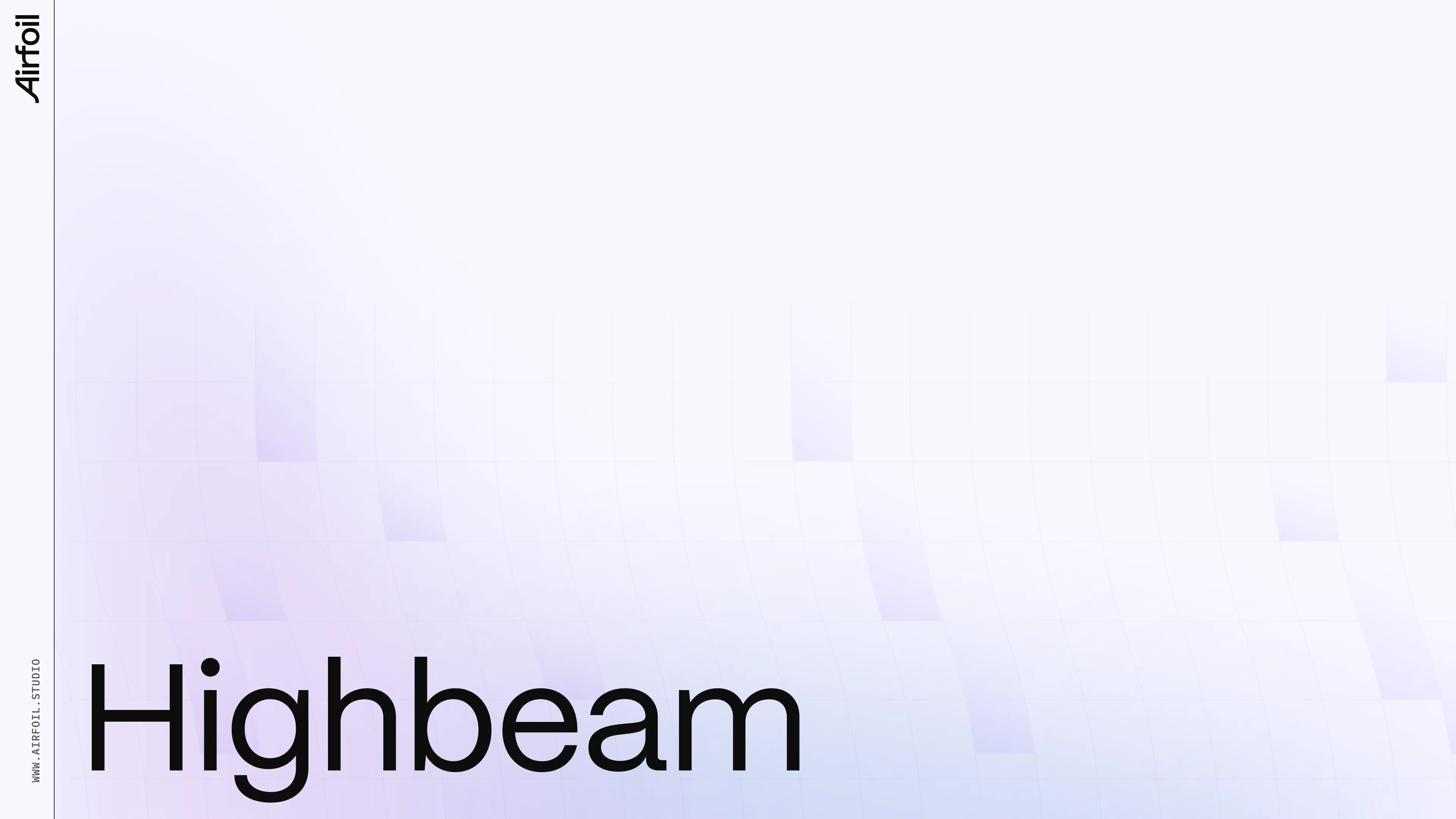 Highbeam title slide with brand name on dark background.