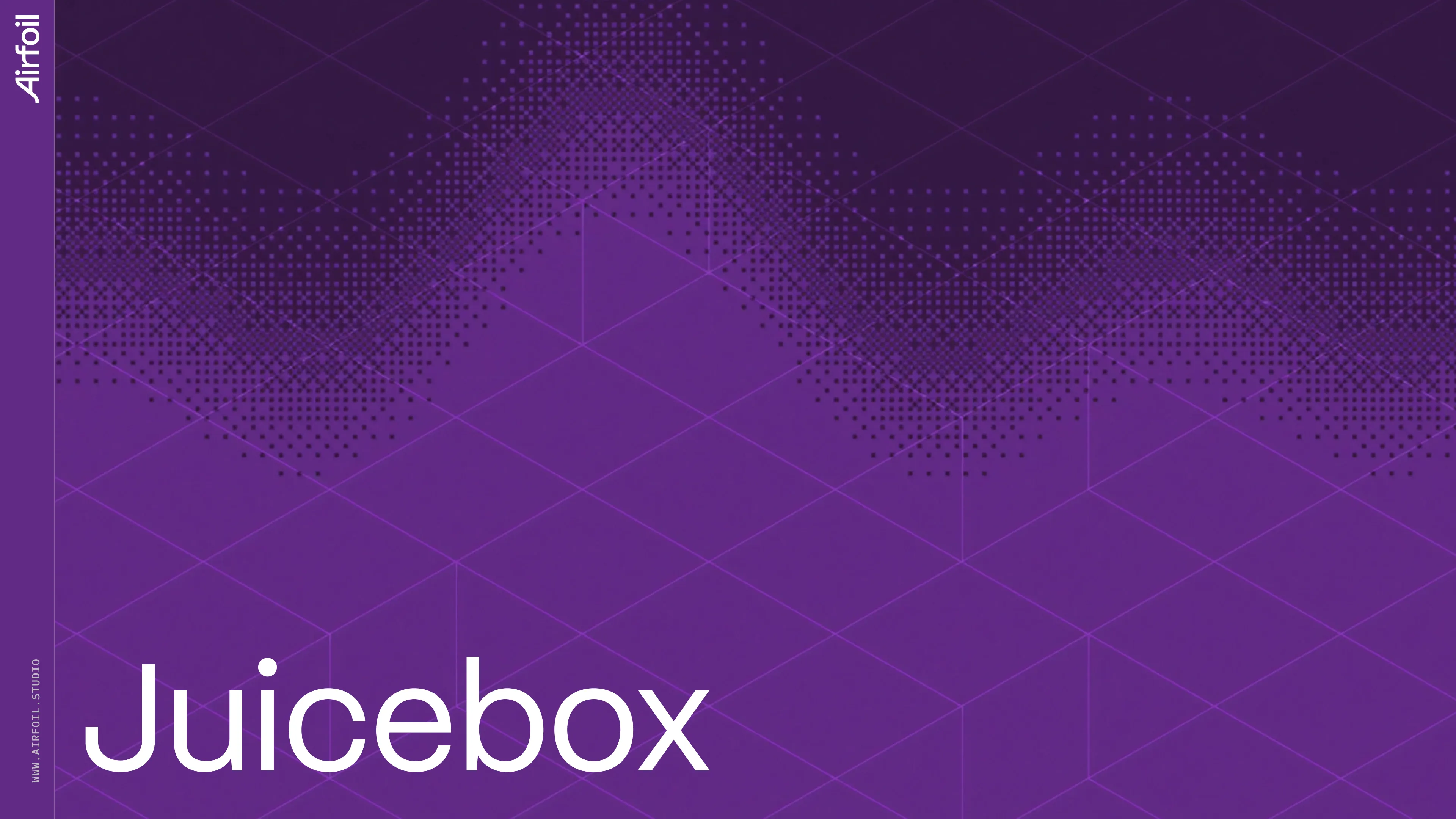 Juicebox title slide with dark branded background and logo.